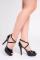 Mia Black Patent Peep Toe Platform Heels