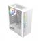 CIT Galaxy White Mid-Tower PC Gaming Case with 1 x LED Strip 1 x 120mm Rainbow RGB Fan Included Tempered Glass Side Panel