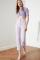 Women`s Button Lilac Cigarette Pants