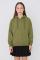 Women`s Hooded Zipper Green Sweatshirt