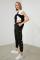 Women`s Button Detail Black Sport Pants