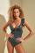Women`s Frill Patterned Black Swimsuit