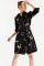 Women`s Tiger Print Black Short Dress