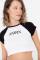 Women`s Printed Black - White Crop T-shirt