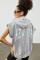 Women`s Hooded Text Print Grey Vest