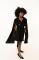 Black Dramatic-Sleeve Wrap Coat