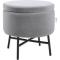 Velvet Upholstered Ottoman Stool with Storage Function