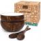 White Lacquer Coconut Bowls & Spoons Set