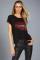 Lauren Moshi Edda Crystal Biting Lip T-Shirt Size: XL Colour: Black