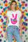 Lauren Moshi Wolf Woodstock Peace Tee Size: M Colour: White