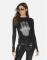 Lauren Moshi McKinley Hamsa Elements Long Sleeve Top Size: XL Colour: Black