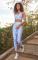 Spiritual Gangster Intent Eco Jersey High Waist Leggings in Jacaranda Print Size: S Colour: Blue