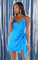 Show Me Your Mumu Eve Blue Satin Mini Dress Size: L Colour: Blue