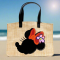 Buckle Down Minnie Mouse Raffia Straw Embroidered Tote Bag Colour: Red