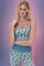 Spiritual Gangster Amara Jacquard Longline Sports Bra as seen on Whitney Port Size: M/L Colour: Blue