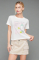 Wildfox Gin Gimlet Charlie Crop Tee Colour: White Size: S