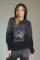 Lauren Moshi Harmony Wild Wolf Hooded Sweatshirt Size: S Colour: Black