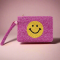 Tiana Designs Hand Beaded Smiley Coin Purse Wristlet Colour: Pink