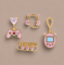 Girls Crew Gamer Gal Earring Stud Set Colour: Gold