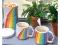 Bitten Over The Rainbow Stackable Mug Set Colour: White