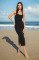 Spiritual Gangster Valerie Black Twist Back Midi Dress Size: L Colour: Black