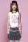 Minga London x Ema Gaspar Bunny Lace Up Vest Top Colour: White Size: S