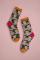 Sock Candy Teddy Bear Ruffle Black Sheer Crew Sock Size: One Size Colour: Multi
