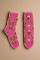 Sock Candy Teddy Bear Fuzzy Crew Sock Size: One Size Colour: Pink