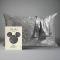 Kitsch & Mickey and Minnie Satin Pillowcase Standard Mickey Magic - Charcoal Colour: Grey