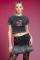 Daisy Street Hole Cherry Washed Baby Tee Colour: Black Size: 10