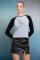 Daisy Street Deer Contrast Raglan Sleeve Tee Colour: Grey Size: 6