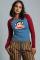 Paul Frank x Daisy Street Long Sleeved Raglan Top Colour: Blue Size: XS