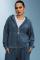 Paul Frank x Daisy Street Knitted Twill Zip up Hoodie Colour: Blue Size: M