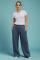 Daisy Street x Paul Frank Knitted Twill Wide Leg Trousers Colour: Blue Size: XL