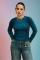 Paul Frank x Daisy Street Long Sleeved Ribbed Raglan Top Colour: Blue Size: L