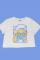 The Smurfs x Unique Vintage White Cropped Graphic Tee Colour: White Size: M