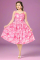 Barbie X Unique Vintage Pink Barbie Print Swing Dress Size: S Colour: Pink