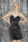 Glamorous Black Rhinestone-Flower Corset Mini-Dress Colour: Black Size: 14