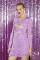 Glamorous Lilac-Orchid Rose-Applique Ruched Mini-Dress Colour: Purple Size: 14