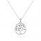 Silver Plated Tree of Life Necklace Created with Zircondia® Crystals