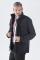 Stylish Black Padded Jacket with Decorative Chest Pocket Zipper