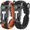 Paracord Survival Bracelet (5 in 1): Flint and Steel Fire Starter, Whistle, Compass, Mini Saw