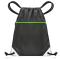 Drawstring Gym Bag from Waterproof Recycled Polyester - Rucksack for Sport, PE, Swim, Beach, Yoga (Black)