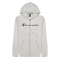 Champion Script Spellout Full Zip Fleece Hoodie - Light Grey