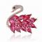 Elegant Swan Rhinestone Brooch With Simulated Gemstones