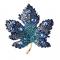 Maple Leaf Rhinestone Gold-Toned Brooch