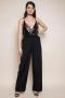 Black Combined Sequin Jumpsuit