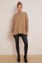 Camel High Neck Ribbed Jumper