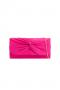 Fuchsia Suede Clutch Bag with Knot Detail