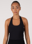 Loop Neck Ribbed Sports Vest | Black